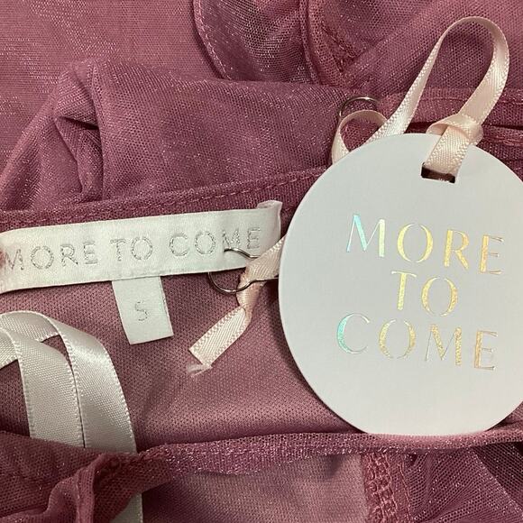 NEW Revolve x More to Come Pink Mesh Ruffle Cutout Payton Mini Dress Size S - Picture 8 of 9